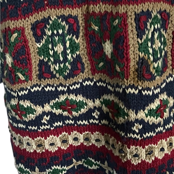 Vintage Cape Isle Chunky hand knitted gorgeous women’s sweater. Size large. - Picture 6 of 13